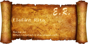 Elefánt Rita névjegykártya